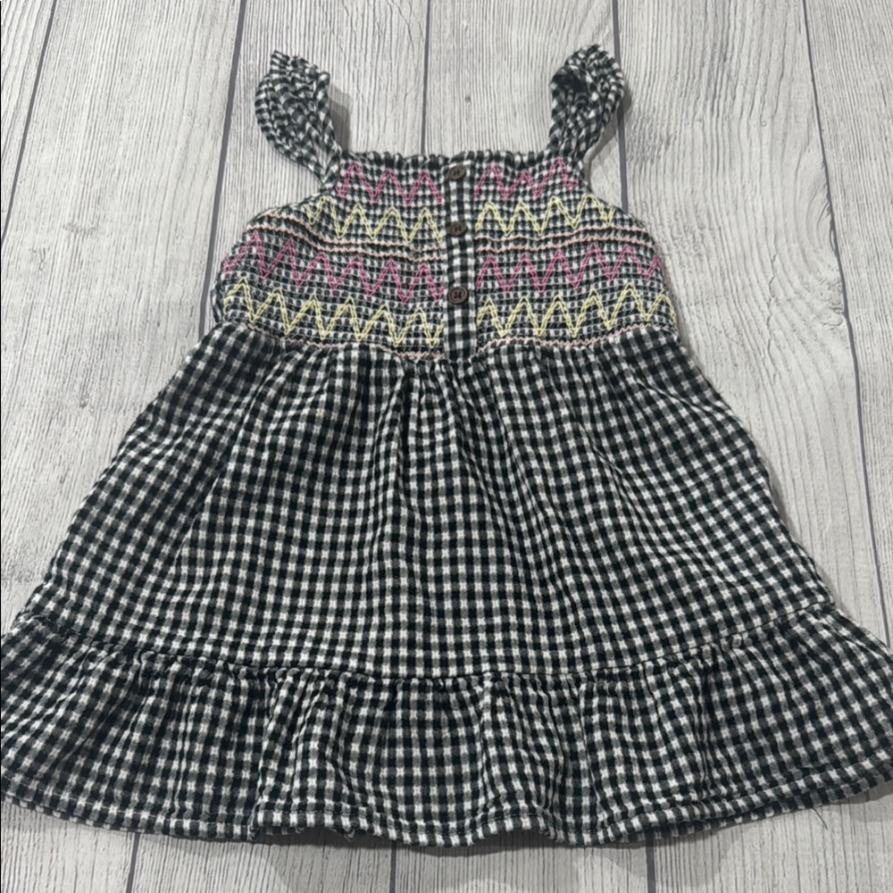 Cat & Jack Toddler Girls Black and White Gingham Dress
